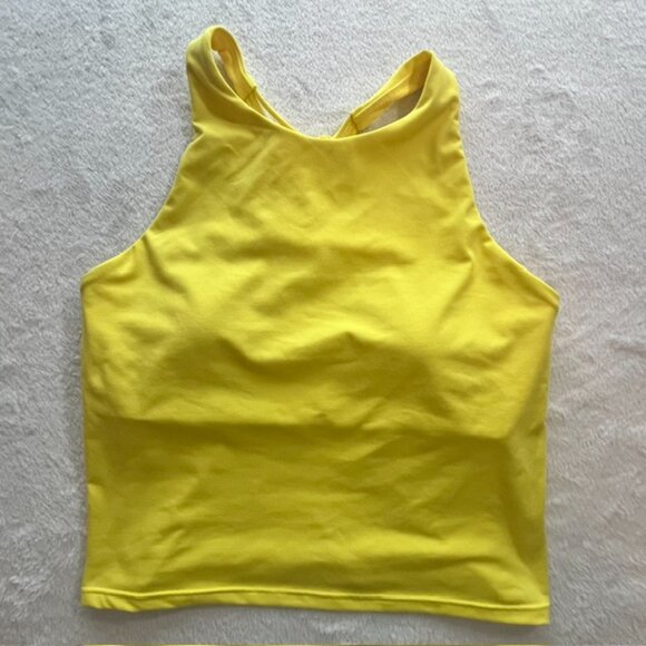 Fabletics Yellow Strappy Tank with Built in Bra- Size M - Picture 2 of 12